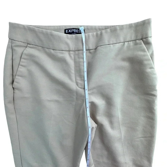 Express Tan/beige three-quarter length office work trousers pants. size 6 - Picture 9 of 14
